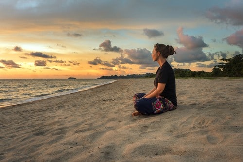 Lady Relaxation on beach