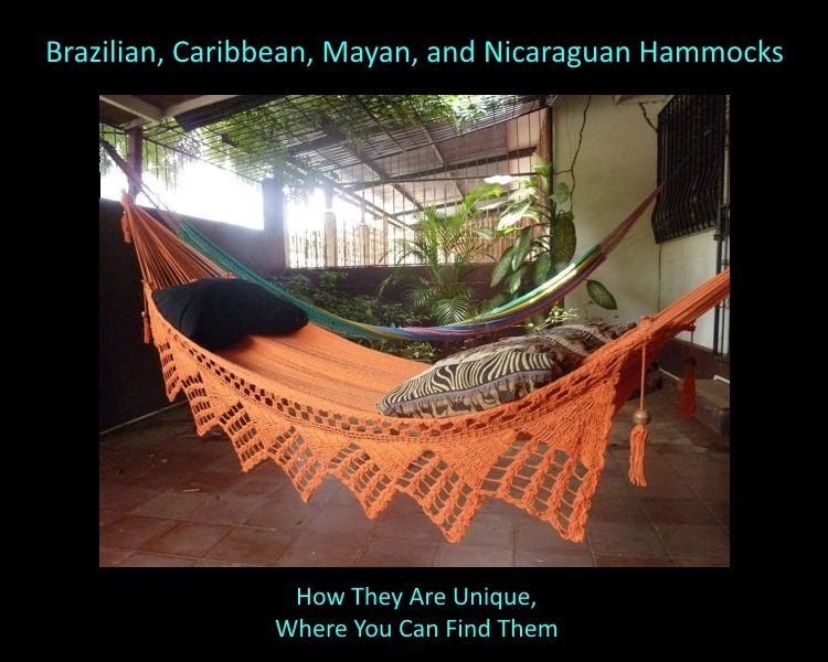 Brazilian Caribbean Mayan and Nicaraguan Hammocks - Wicker Paradise - One Color Single Hammock Hand-Woven Natural Cotton Triangle Fringe outdoor wicker is a favorite of ours! So is this find by Retro68.