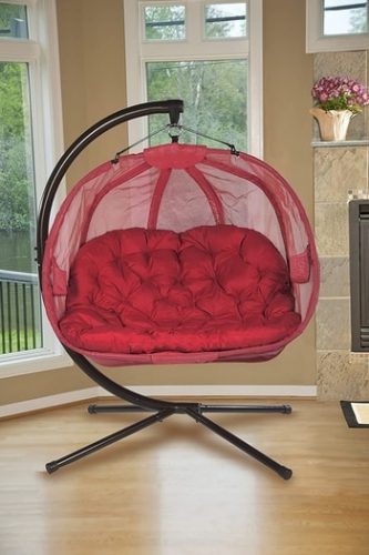 Flower House Hanging Pumpkin Loveseat Chair with Stand