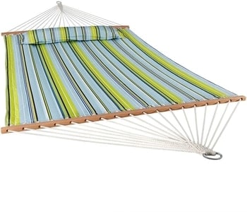 sunnydaze quilted fabric 2 person lay flat hammock