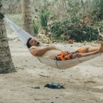 healthy sleeping position of a hammock with elevated head